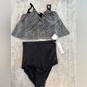 Coco Reef Black and White Bikini Top